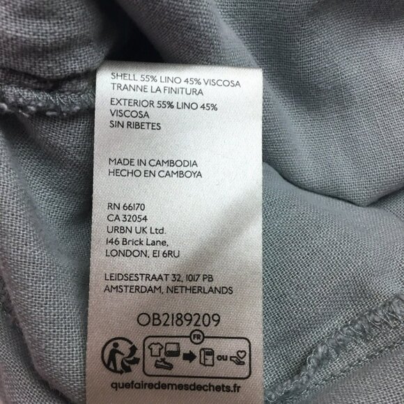 Anthropologie Pilcro Linen-Blend Wide-Leg Pants Cropped Large Gray Womens Large - Picture 10 of 10